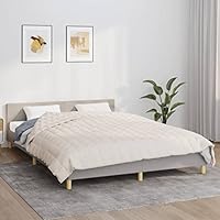 LLEZKBR Home & Garden,Linens & Bedding,Bedding,Blankets-home-Weighted Blanket Light Cream 220x240 cm King 11 kg Fabric