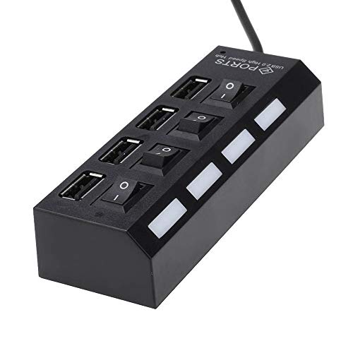 Jullynice Plug and Play Slim & Light High Speed 4 portas USB 2.0 Interface externa Multi Hub de expa