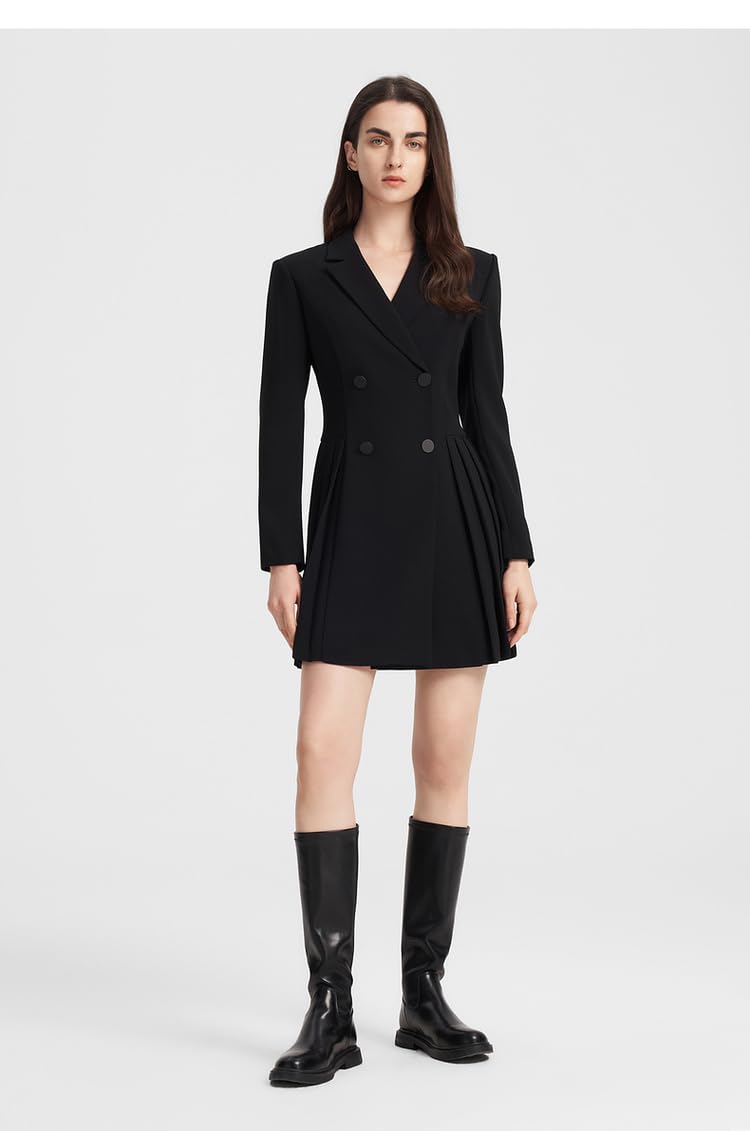 Donna Peak Risvolto Blazer Doppio Petto Bottoni Vestito Giacca Vestito Cappotto attività Prestazioni