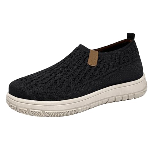 Zapatillas deportivas para mujer, de malla, transpirables, con amortiguación de aire, para gimnasio, para hombre y mujer, de verano, casuales, Black, 38.5 EU