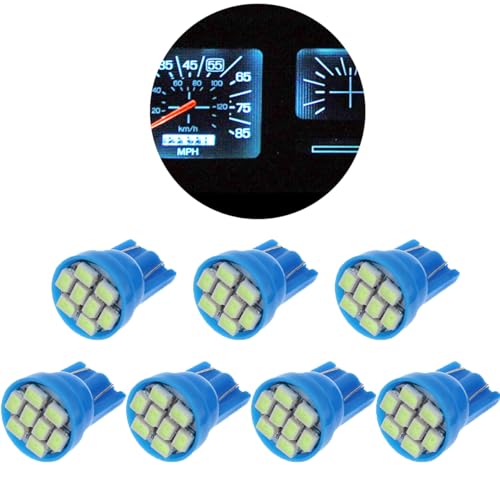 Atmufelp 7Pcs t10 led bulb Instrument Gauge Cluster LED Dash Kit Dashboard LED Light Bulbs Ice Blue Replacement for Ford 1993-1996 Bronco F150 F250 F350 Truck, Ford 1980-1986 F100 F150 F250 F350 Truck