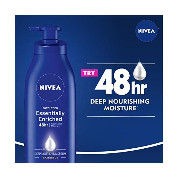 NIVEA-Essentially-Enriched-Body-LotionDry-to-Very-Dry-Skin-169-Fl-Oz-Package-may-vary NIVEA Essentially Enriched Body Lotion for Dry Skin, 48-Hour Moisturizing Lotion with Deep Nourishing Serum and Almond Oil, 16.9 Fl Oz Pump Bottle