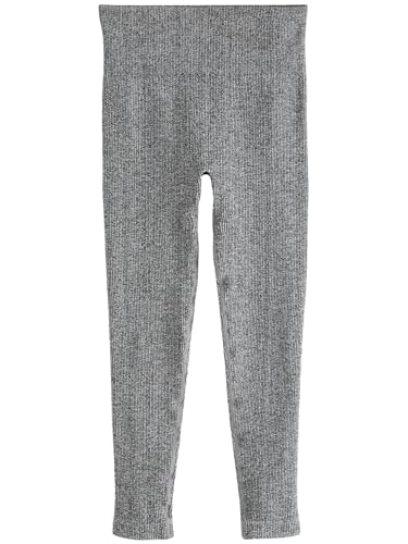 NEXT Donne Leggings a Coste a Vita Alta Senza Cuciture Grigio Marna S