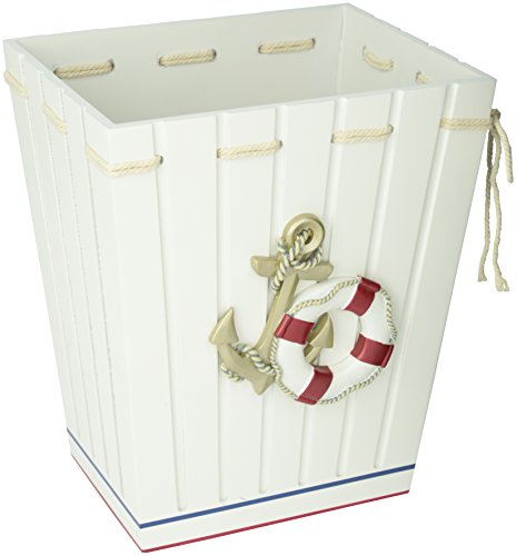 Avanti Linens Life Preservers Ii Waste Basket, Ivory