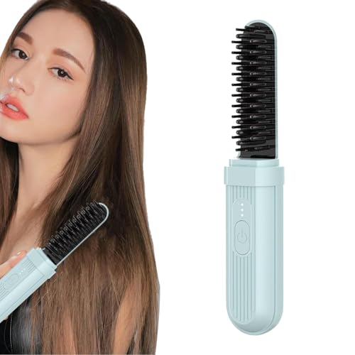 Cepillo Alisador Inalámbrico, Cepillo Peine Recargable, Cepillo Alisador Pequeño Para El Cabello, Seguro Y Fácil De Usar, Fácil De Llevar A Dondequiera Que Vaya, 20 Cm Para El Cabello