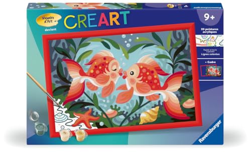 CreArt Kids 31x21cm Bisous de poissons Kit de peinture par numéros Numéro d'Art Dès 25853 Ravensburger - vue 3