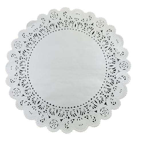 Worlds 50 Pack Round White Normandy paper Doilies Lace Paper Doiles 14