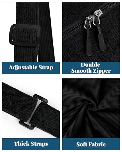 Image of Crossbody Crescent Bag for Women Men Trendy, Crescent Sling Bag with Adjustable Strap, 2 Zippers Lightweight