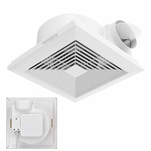 YXINHONGYUE 12inch, Ventilador de Techo para baño 12 Pulgadas 220 V Resistente al Agua silencioso, para Garaje Incluye Placa con válvula antirretorno Elimina rápidamente los Humos de la Cocina