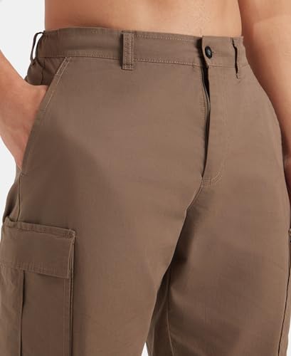 Image of Jockey Groove MZ10 Men Super Combed Cotton Woven Regular Fit Cargo Jogger with Seven Pockets
