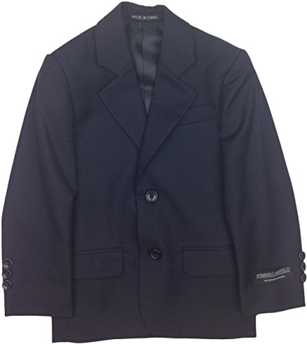 Armando Martillo Boys Solid Blazer Jacket (Slim, Regular & Husky Fit) - Navy, 16 Husky