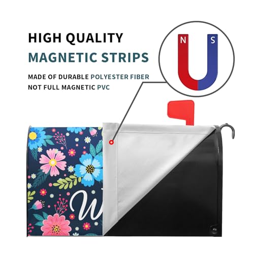 Image of Spring Summer Flowers Mailbox Covers Magnetic Welcome Mailbox Cover Floral Magnetic Mailbox Cover Mailbox Wraps Standard Size 18 inch X 21 inch Holiday Garden Mailboxs Decorations for Outside