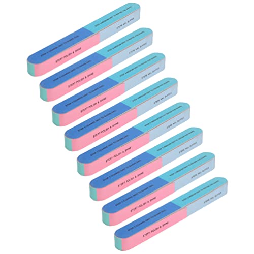EXCLUZO Nail Files 6 Sides Nail Polishing Blocks Manicure Tools Nail Polishing Tools for Nail Care 8pcs