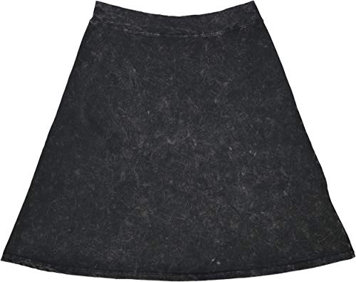 KIKI RIKI Womens Stonewash A-Line Skirt - 41476 Black x Large