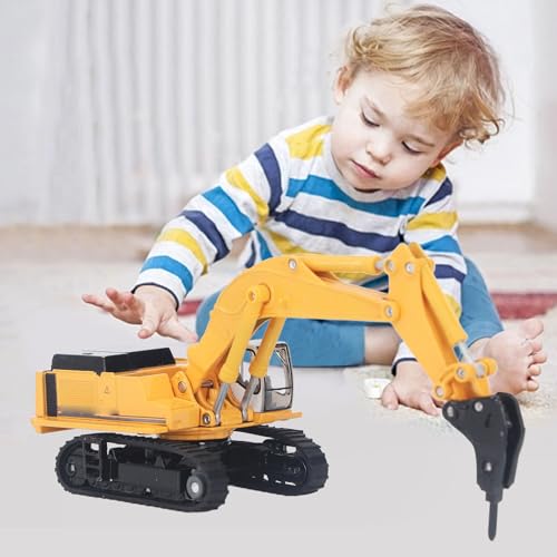 Brinquedo de caminhões de escavadeira de broca móvel de liga para construção educacional com peças m
