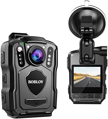 BOBLOV M5 Body Mounted Camera, 2K 128GB Camcorder, 4200mAh Battery for 15 Hrs Video Record, IP67 Body Mounted Camera (128GB NO GPS Version)