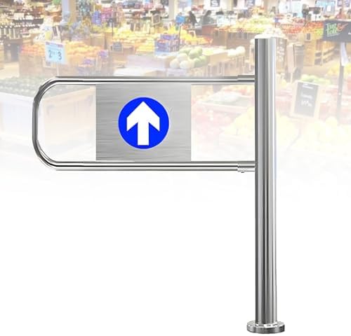 Automatic Rebound Swing Gate with Spring - Metal Pedestrian Gate for Supermarkets, Warehouses, Libraries & Malls - 80x100cm Unidirectional Hand Push Door