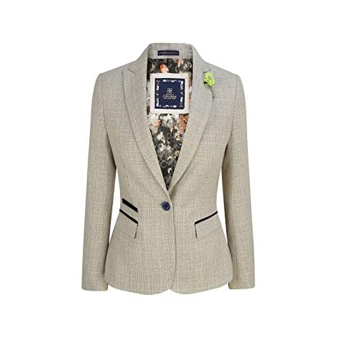 House Of Cavani Ladies Women Tweed Herringbone Cream Black Tailored Fit Blinders Classic - Cream 10 Cover