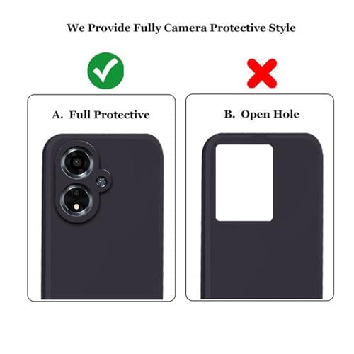 Image of A rtistque Liquid Silicone Back Cover Case for Oppo A59 5G Shockproof TPU Soft Flexible with Camera Protection - Black