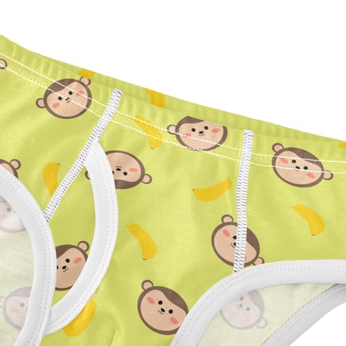 Boys' Underwear Cotton Little Boys Monkey Banana Briefs Soft Toddler Underwear 2T-8Y4