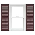 Polaris Vinyl Open Louver Shutters (1 Pair) - 260 Burgundy - 15 Inch x 59 Inch