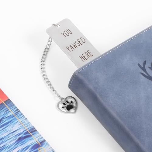 Yuanchu Hunde Lesezeichen für Frauen, Metall Lesezeichen für Buchliebhaber Süßes Lesezeichen mit Hundemotiv Anhänger und Geschenkbox Edelstahl Bookmark GeschenkFür Hundeliebhaber Studenten Lehrer
