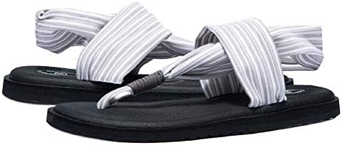 WOTTE Women's Yoga Sling Sandals Slingback Thong Flip Flops Size 9 Grey