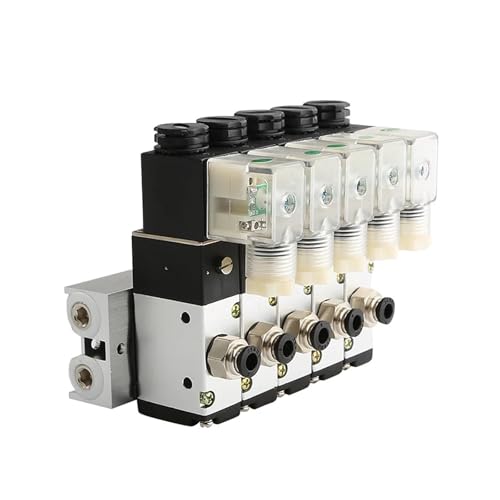 Bloque de válvula solenoide 3V210-08 soluciona espacio neumático con base de 5 filas 4