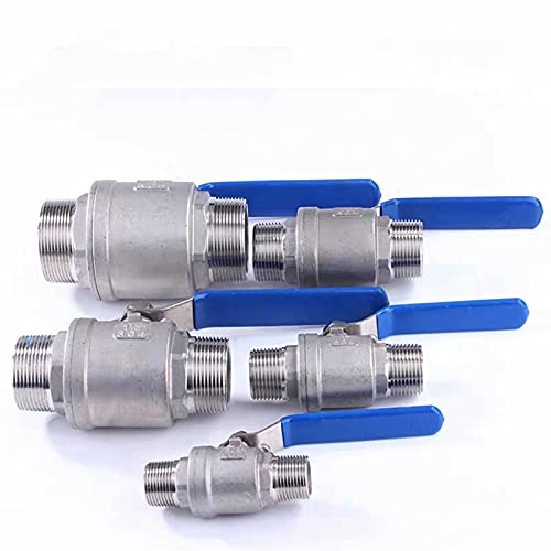 Válvula de bola de acero inoxidable SS304 recta de 1/2 con diseño robusto de dos piezas 5