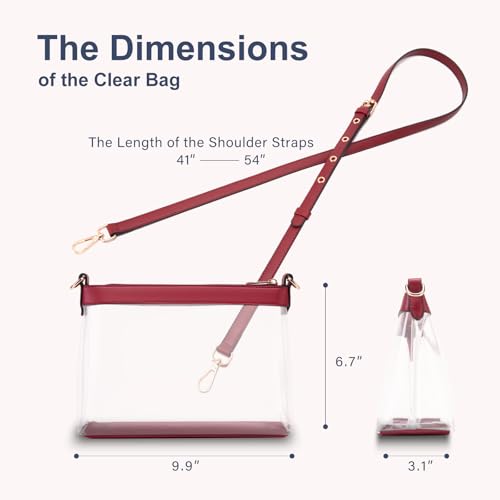 Image of Wuflyover Clear Bag for Stadium Events, Clear Purse for Women