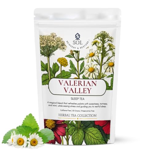 Valerian Root Tea For Sleep - Bedtime Tea With Chamomile, Lemon B...