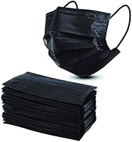 Straame 50pack 3 Ply Disposable Face Masks | Breathable Face Mask (Black)