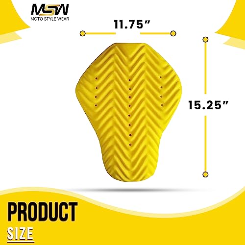 Ce-1 Approve Center-Back Protection Pad, Yellow Ce Level 1 Armor Pad To Protect Back Injuries, Level 1 Approved Back Protector For Women And Men Motorcycle Jackets. #TOP3