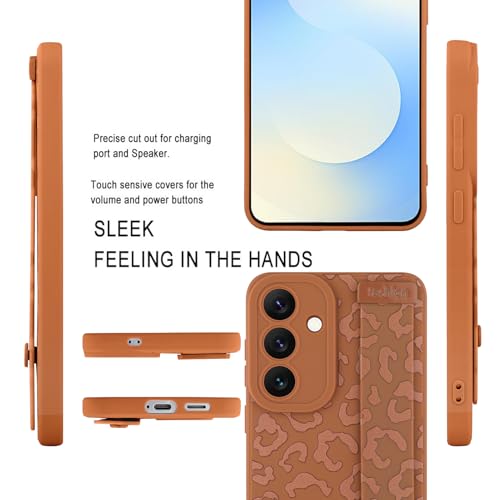 Image of Compatible with Samsung Galaxy S25 FE Case with Strap Wrist Brown