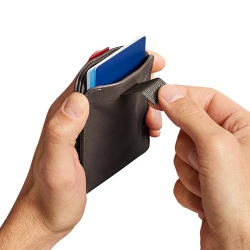 Image of Distil Union Wally Bifold 5.0 Slim Bifold Wallet for Men - Minimalist RFID Leather Wallet with ID Window, Pull Tab Card Holder & Money Clip - Holds 14 Cards & 30 Bills - Grey
