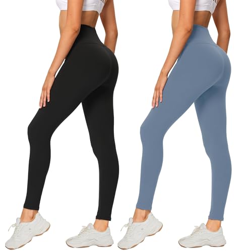 AMIYOYO 2er Pack Leggings für Damen High Waist Leggins Blickdicht...