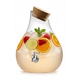 Style Setter Beverage Dispenser Cold Drink Dispenser Glass Jug, Metal Stand & Leak-Proof Acrylic Spigot Great for Parties, Weddings & More (2.5 Gallon, Glass with Cork Lid)