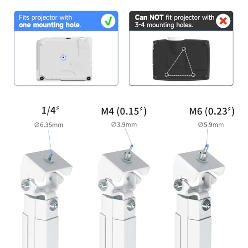Image of suptek Extended Mini Projector Ceiling Mount Adjustable Wall Mount with Thread Adapters for Projector DVR Camera, Max 21inch (PR05MINI)