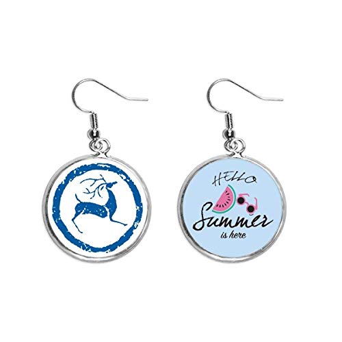 Pendientes de sandía azul estilo ciervo animado para regalar en verano