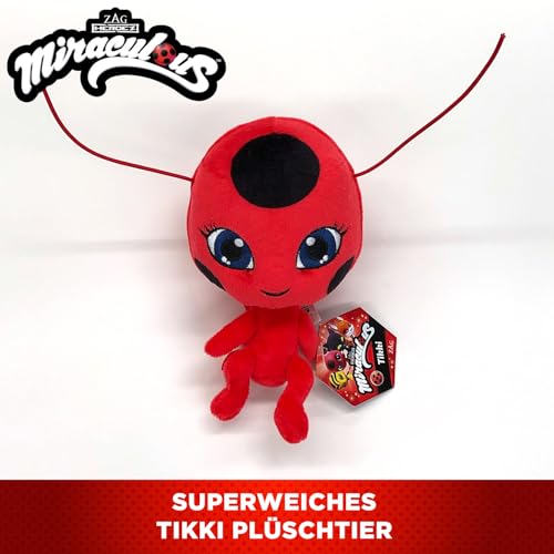 BANDAI - Miraculous - Weiches Stofftier 15cm - Tikki - Offizielle Miraculous Lizenz - Plüsch Kwami Marienkäfer Tikki - Spielzeug für Kinder ab 4 Jahren - P50691