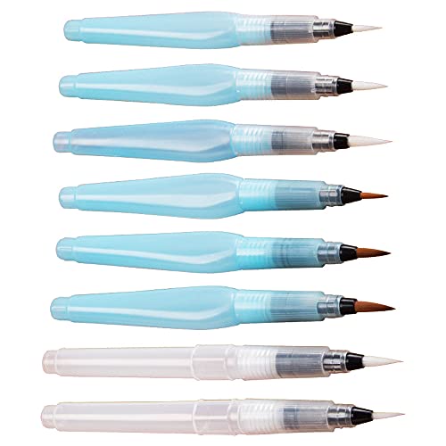 Fountain Pen Set Students Hand Drawn Water Suction Storage Brush (Medium, Blue Yelow)