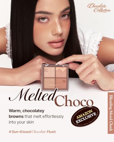 Image of Dasique Blending Mood Cheek #20 Melted Choco | 4 Blendable Shades | Pressed Powder Blush Palette for Cheeks | Silky & Soft Blur Finish | Lightweight Blush for Cheeks | Korean Makeup | Vegan