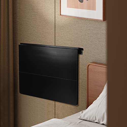 COSTWAY Wall-mounted Drop-leaf Table, Folding Floating Laptop Desk, Space Saving Hanging Table for Study, Bedroom, Bathroom, or Balcony, 80x60CM(Black) 9 COSTWAY Wall-mounted Drop-leaf Table, Folding Floating Laptop Desk, Space Saving Hanging Table for Study, Bedroom, Bathroom, or Balcony, 80x60CM(Black) - Image 9