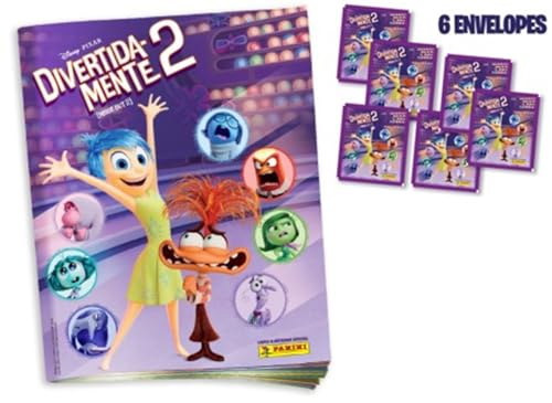 Kit C/ 1 Album Brochura + 6 Envelopes de Figurinhas Divertida Mente 2