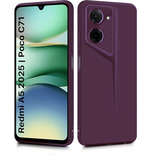 Image of WOW IMAGINE Slim Back Cover for Redmi A5 | Poco C71 | Blade Series Ultra Thin Case with Lightweight Design | Camera Protection | Soft Matte Silicone Flexible Mobile Case - Purple