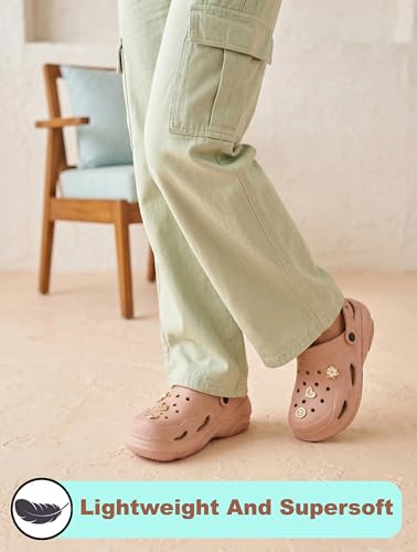 Image of Fashionable Comfortable Adjustable Back Strap Clogs & Premium Cute Charms |Waterproof Anti Skid & Lightweight Cushioned Stylish Clogs Mules for Women's & Girl's BBSILK-11