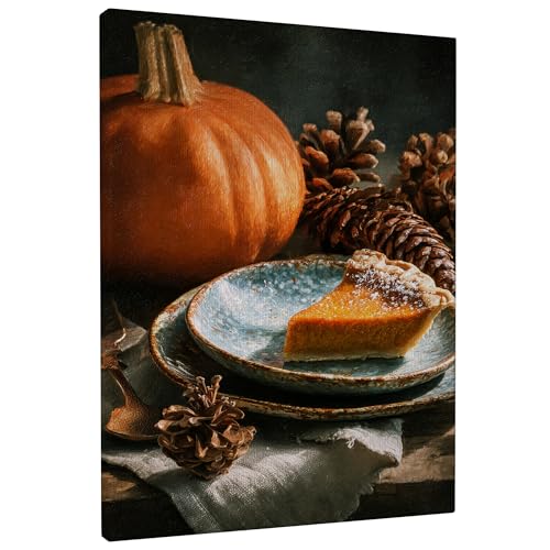 Toile murale rustique de salon avec pommes de pin déco automne