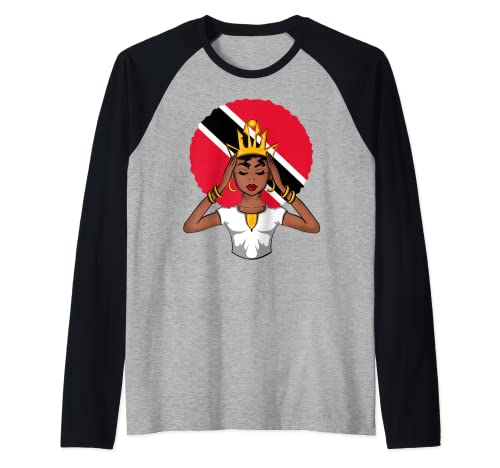 Melanin Trini Queen Camiseta Manga Raglan