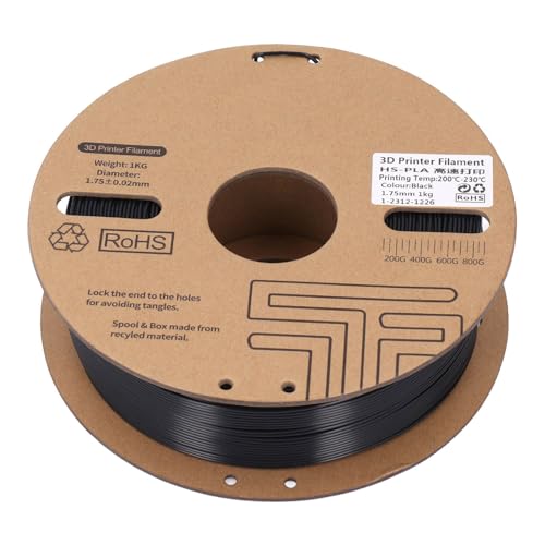 Filament PLA 1.75mm noir pour réussir vos prototypes 3D rapides sur Ender 3