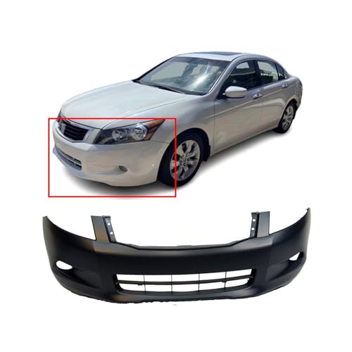 Image of Compatible with Honda Accord 2008-2010 Front Bumper Cover | Primed, With Fog Light Holes, Sedan, Ready to Paint, OEM 04711TA6A90ZZ, HO1000255